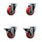 Service Caster 3.5'' Red Poly Wheel Swivel Top Plate Caster Set with 2 Posi Brakes, 4PK SCC-20S3514-PPUB-RED-2-PLB-2 - alternate 1